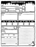 Underhaven Character Sheet