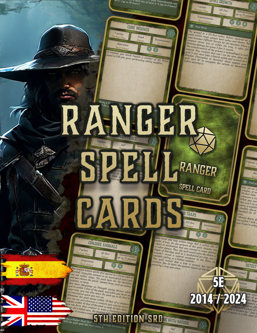 Ranger Spell Cards D&amp;D 5E - Cibola Designs | DriveThruRPG