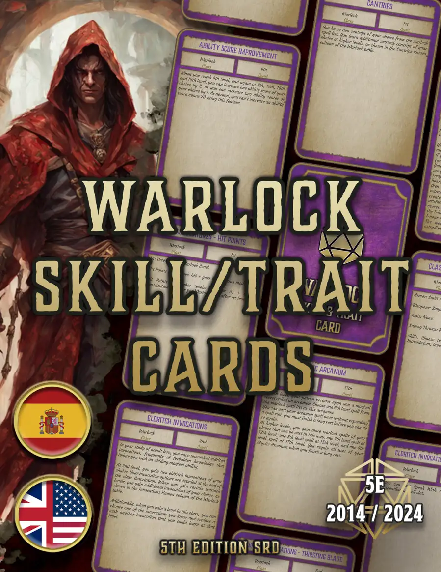 Warlock Skill & Traits Cards D&D 5E - Cibola Designs | DriveThruRPG