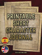 Printable Short Character Sheet D&D 5E