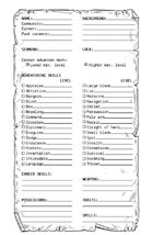 Warlock! Character sheet