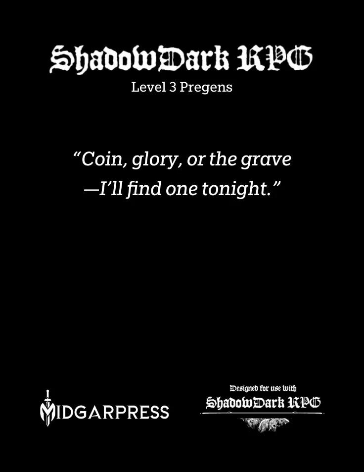 Shadowdark Pregens — Level 3