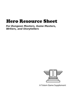 Hero Resource Sheet