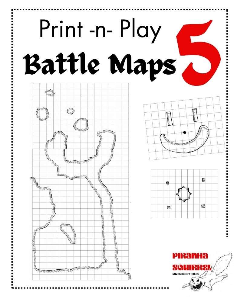 Print n Play Battlemaps 5 - Piranha Squirrel Productions | DriveThruRPG