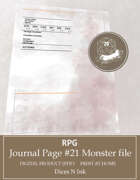 Journal Page #21 Monsters