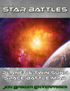 Star Battles: Planet & Twin Suns Space Battle Map (VTT)