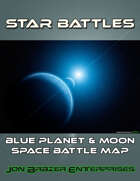 Star Battles: Blue Planet & Moon Space Battle Map (VTT)