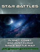 Star Battles: Planet, Comet, and Dust Cloud Space Battle Map (VTT)