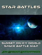 Star Battles: Sunset on Icy World Space Battle Map (VTT)