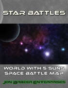 Star Battles: World with 5 Suns Space Battle Map (VTT)