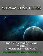 Star Battles: Rocky World and Moon Space Battle Map (VTT)
