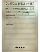 Custom Spell Sheet for Dungeons & Dragons (Fillable & Printable PDF)