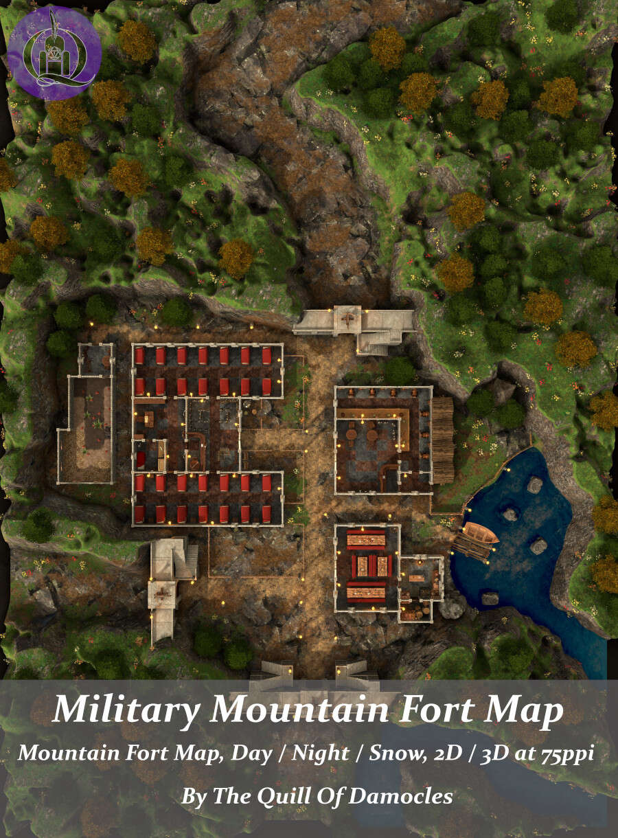 Mountain Military Fort Map - Quill Of Damocles | DriveThruRPG