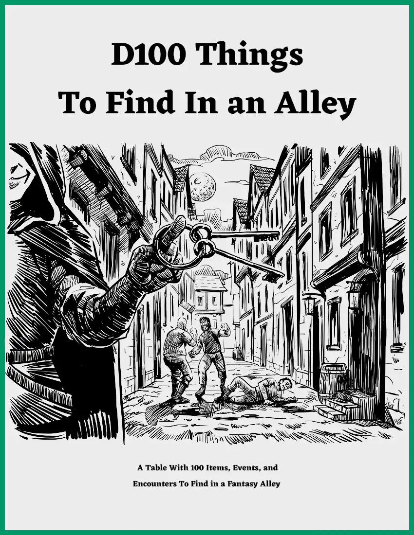 D100 Things To Find In an Alley