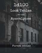 1d100 Loot Tables - Apocalypse - Forest cabins