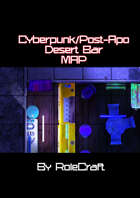 Cyberpunk Desert-Bar MAP. Animated VTT, printable