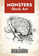 Brain with legs stock art
