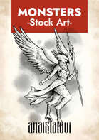 Bird woman - avian humanoid stock art