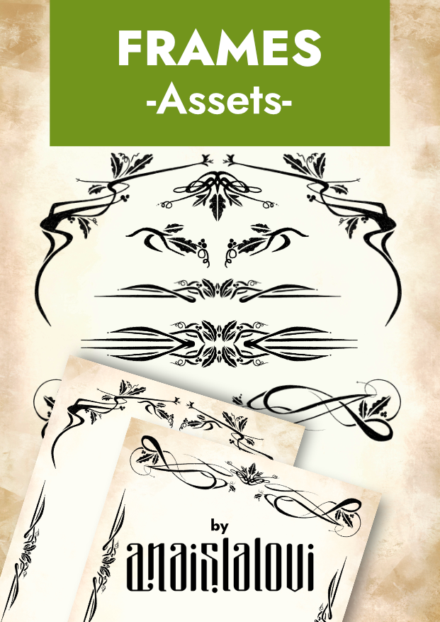 Frames decoration assets 5 stock art - anaislalovi | Decorative frames ...