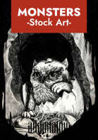 Baby owl crossed with bear stock art Inktober Special Edition