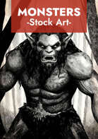 Big goblin bear humanoid stock art Inktober Special Edition