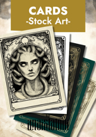 5 Frames for U.S. Poker-sized stock art Art Nouveau V1 + PSD