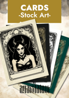 5 Frames for Euro Poker-sized stock art Art Nouveau V1 + PSD