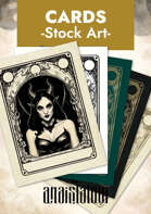 5 Frames for Euro Poker-sized stock art Art Nouveau V2 + PSD