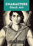 Barbarian stock art black and white engraving