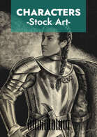 Female Medieval Knight with armor stock art