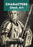 Medieval Knight with armor and pike stock art