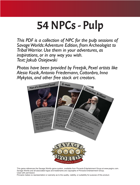 54 NPCs - Pulp