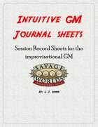 Intuitive GM Journal sheets