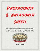 Protaganist and Antagonist Sheets