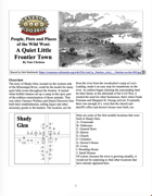 People, Plots and Places of the Wild West: A Quiet Little Frontier Town