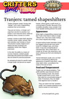 Critters and Things - Tranjers