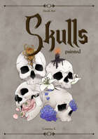 Skulls & Flowers (painted) - Stock Art