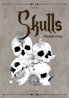 Skulls & Flowers (b&w) - Stock Art
