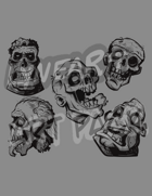 Zombie Portrait Pack - Linework Only Stock Art - PNG