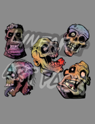 Zombie Portrait Pack - Full Color Stock Art - PNG