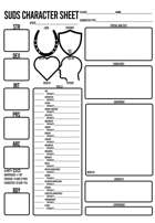 (SUDS) Scalable Universal Dice System RPG - Fillable Character Sheet (blank)