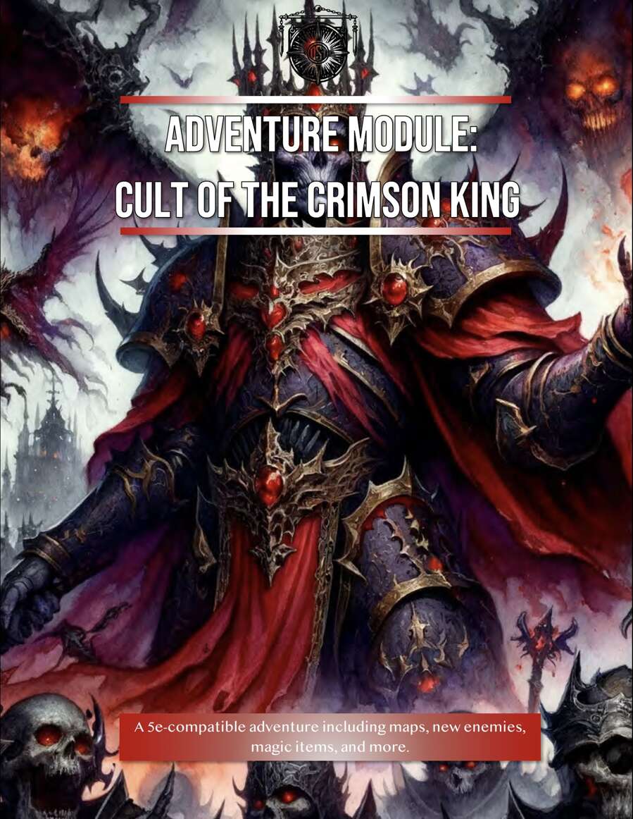 Adventure Module: Cult of the Crimson King - Westbright Creations |  DriveThruRPG