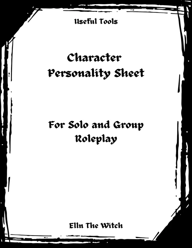 Cover of Useful Tools - Character  Personality Sheet For Solo And Group Roleplay