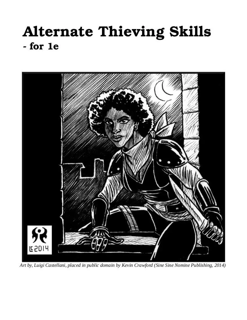 Alternate Thieving! 1e - grim schneider | DriveThruRPG