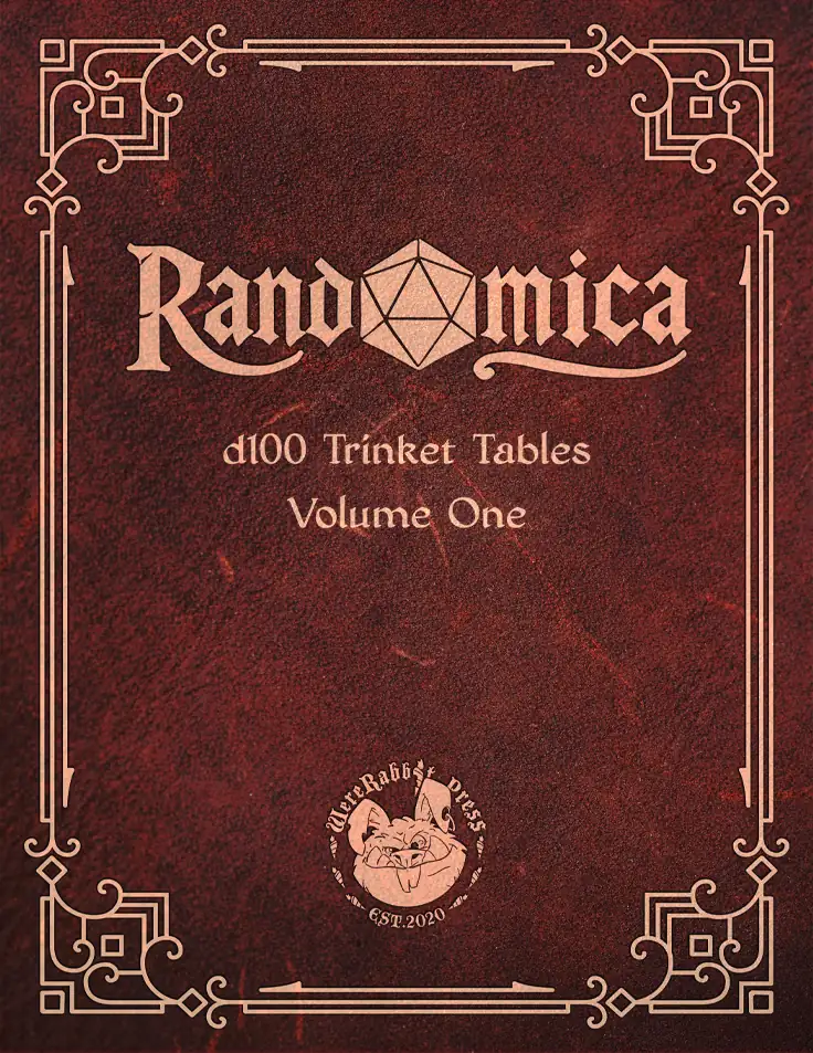 Cover of Randomica: d100 Trinket Tables Volume One