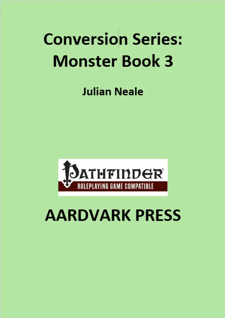 Conversion Series: Monster Book 3 - Aardvark Press | DriveThruRPG