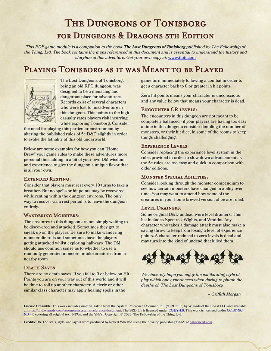 The Lost Dungeons of Tonisborg for D&D 5th Edition