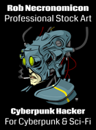Cyber Hacker Pilot - Cyberpunk & Sci-Fi Stock Art Illustration