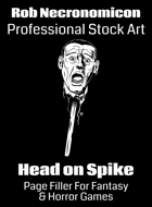 Head On Spike Page Filler - Horror & Dark Fantasy Stock Art