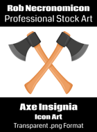 Crossed Hatchets Color - Stock Art Icon Filler Illustration